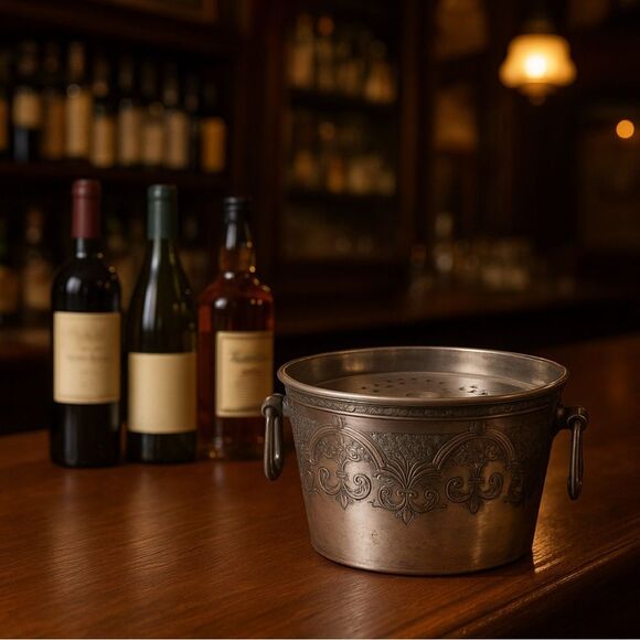 Wilcox SP Antique Champagne Bucket with Insert Ornate Detailing  Vintage Barware - Picture 1 of 7